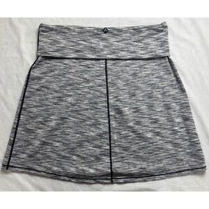 Prana Lean Skirt Gray Space Dye Athletic Yoga Fold Over Waist M